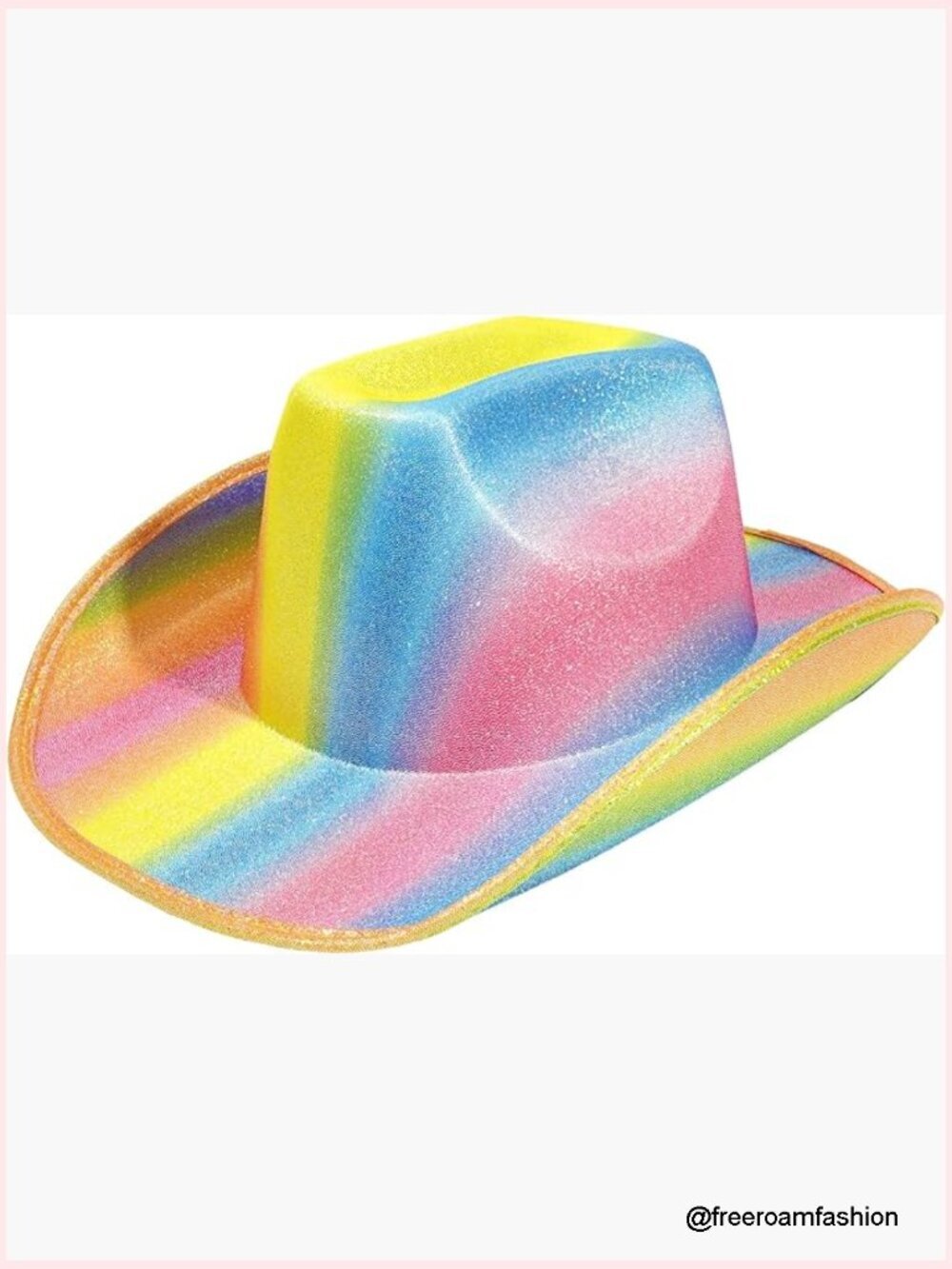 Rainbow Glitter Cowboy Hat for Costume Party One Size
